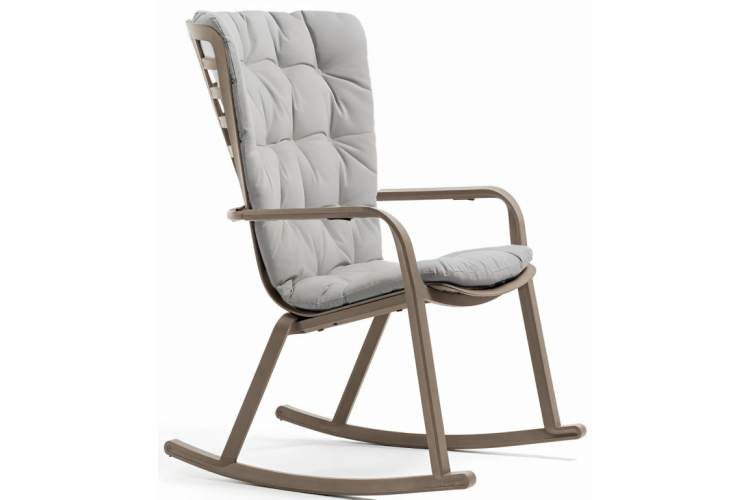 Кресло-качалка пластиковое с подушкой Folio Nardi тортора, серый