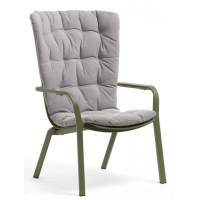 Лаунж-кресло пластиковое с подушкой Folio Nardi агава, серый