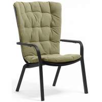 Лаунж-кресло пластиковое с подушкой Folio Nardi антрацит, зеленый