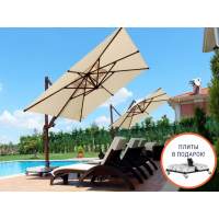 Зонт профессиональный 3х3 м Banana Plus THEUMBRELA SEMSIYE EVI коричневый, бежевый