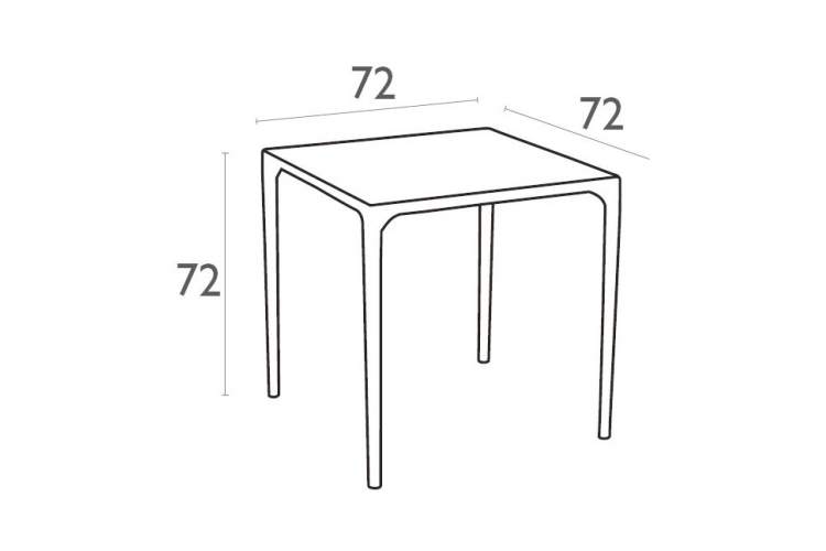Стол пластиковый Mango Alu Siesta Contract серебристый-1