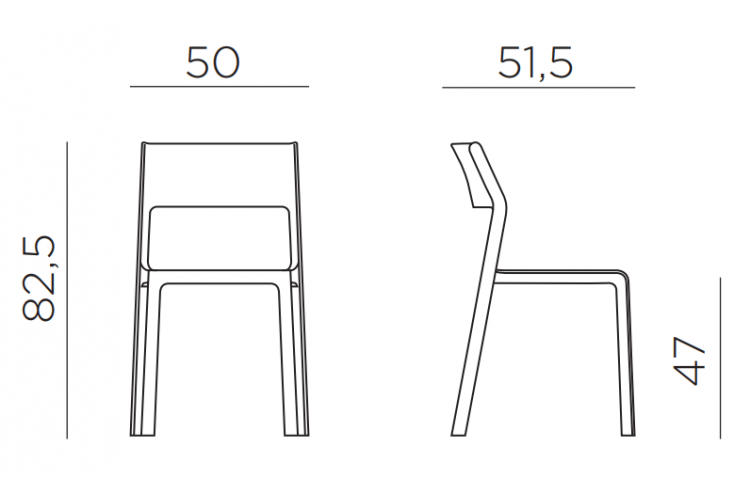 Стул пластиковый Trill Bistrot Nardi тортора-1