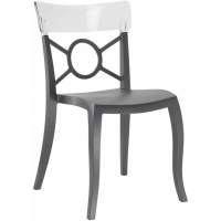 Стул пластиковый Opera-S PAPATYA антрацит, прозрачный пластиковый