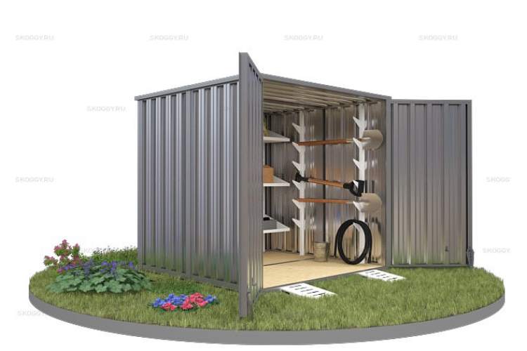 Хозблок SKOGGY секционный с плоской крышей 2 х 2 м-1