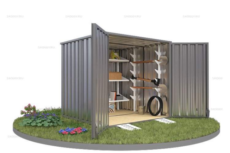 Хозблок SKOGGY секционный с плоской крышей 2 х 2 м-2