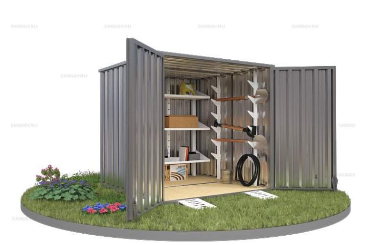 Хозблок SKOGGY секционный с плоской крышей 2 х 2 м-3
