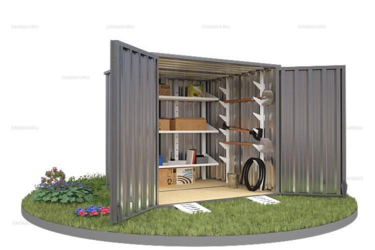 Хозблок SKOGGY секционный с плоской крышей 2 х 2 м-4