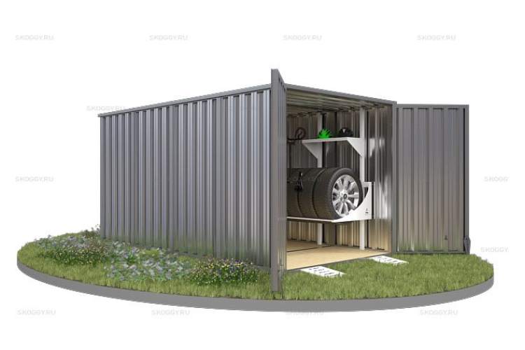 Хозблок SKOGGY секционный с плоской крышей 4 х 2 м-2