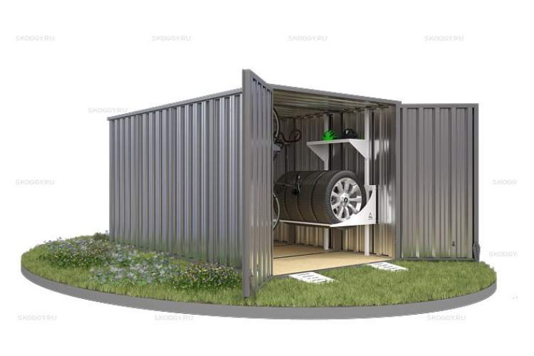 Хозблок SKOGGY секционный с плоской крышей 4 х 2 м-3