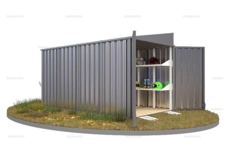 Контейнер SKOGGY секционный с односкатной крышей 4 х 2 м-1