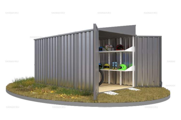 Контейнер SKOGGY секционный с односкатной крышей 4 х 2 м-2