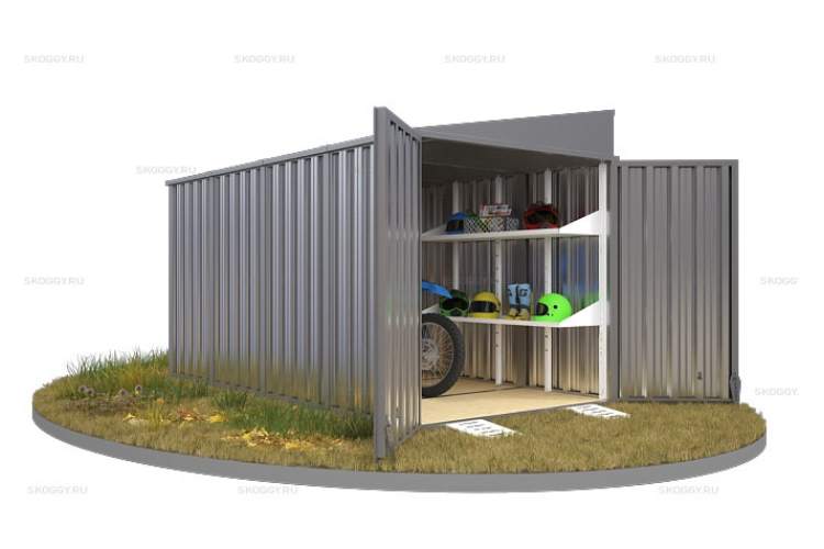 Контейнер SKOGGY секционный с односкатной крышей 4 х 2 м-3