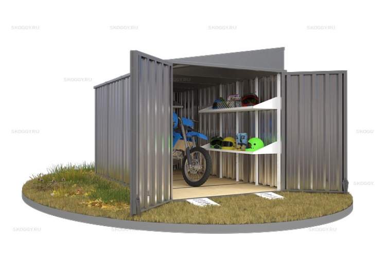 Контейнер SKOGGY секционный с односкатной крышей 4 х 2 м-5