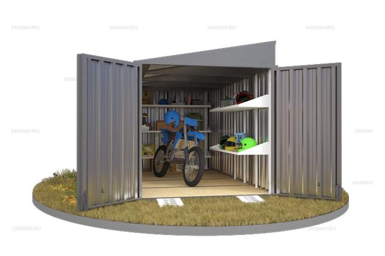 Контейнер SKOGGY секционный с односкатной крышей 4 х 2 м-8