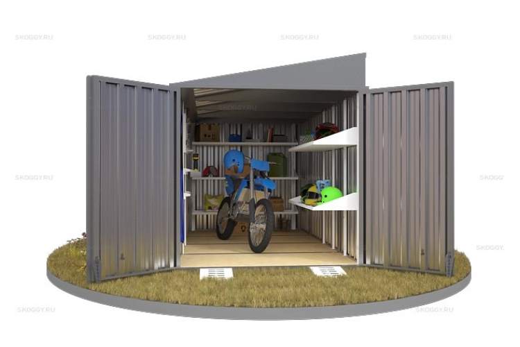 Контейнер SKOGGY секционный с односкатной крышей 4 х 2 м-9
