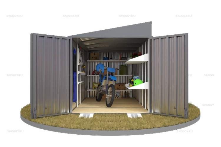 Контейнер SKOGGY секционный с односкатной крышей 4 х 2 м-10