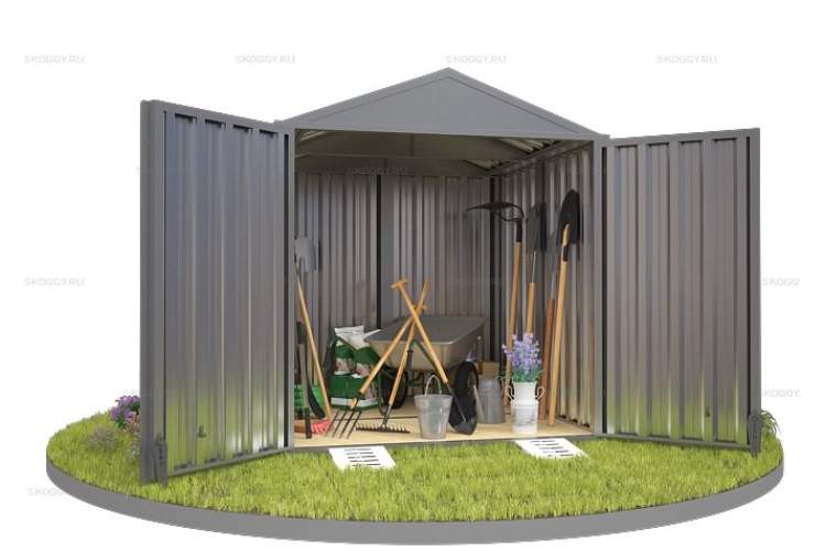 Контейнер SKOGGY секционный с двускатной крышей 2 х 2 м-7