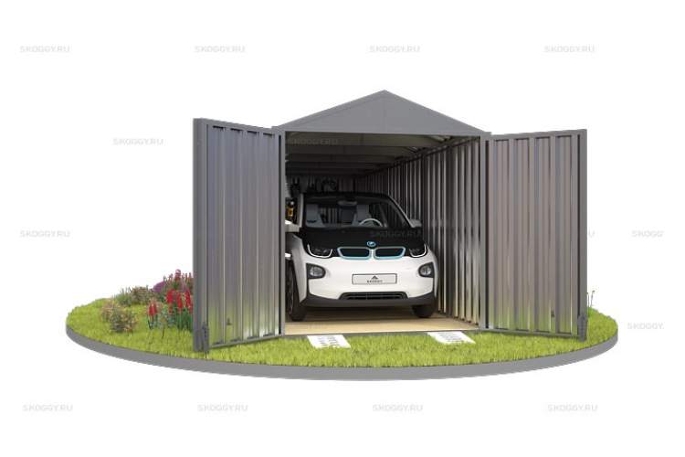 Контейнер SKOGGY секционный с двускатной крышей 6 х 2 м-8