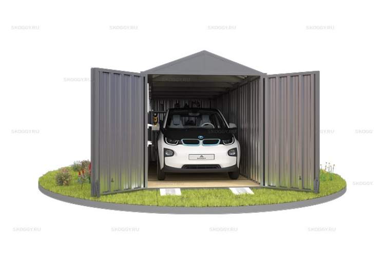 Контейнер SKOGGY секционный с двускатной крышей 6 х 2 м-9
