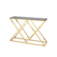 Консоль ИНСИГНИЯ 115*30 золото стекло smoke