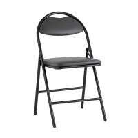 Стул складной Hagen экокожа серый каркас черный Стул складной Hagen экокожа серый каркас черный