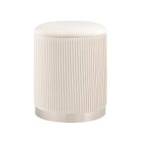 Пуф Шарлотта с ящиком серебро велюр бежевый