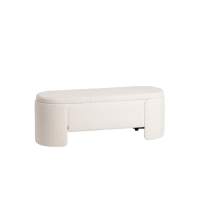 Банкетка Taks с местом для хранения букле белый в гостиную