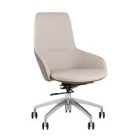 Кресло офисное TopChairs Soulo светло-серый, коричневый