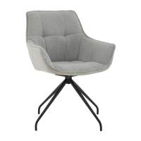 Кресло вращающееся Кимберли рогожка/замша серый