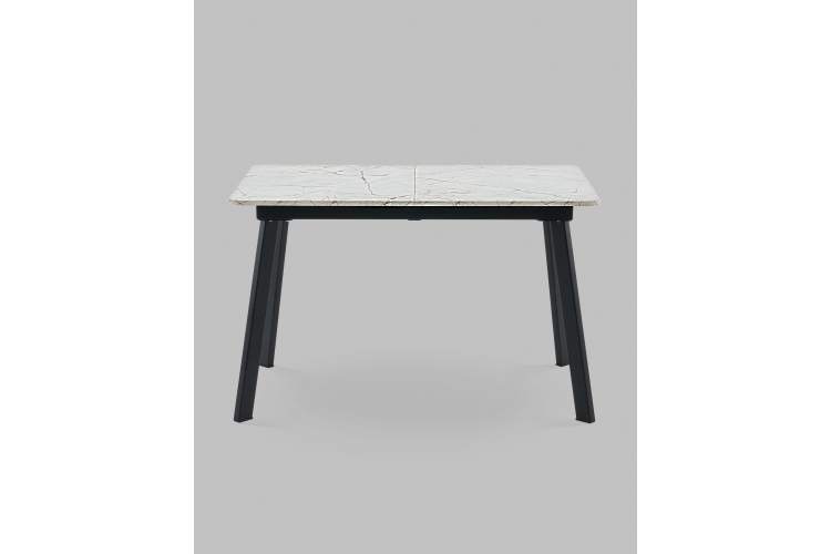 Стол Batu new 120-160/80/76 столешница ЛМДФ азул оникс подстолье металл черный-2