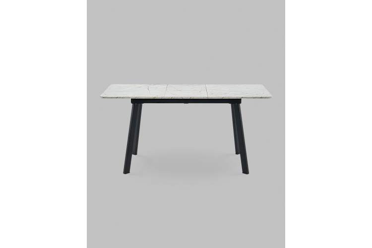 Стол Batu new 120-160/80/76 столешница ЛМДФ азул оникс подстолье металл черный-4