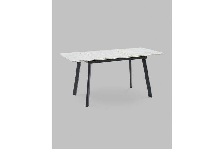 Стол Batu new 120-160/80/76 столешница ЛМДФ азул оникс подстолье металл черный-3