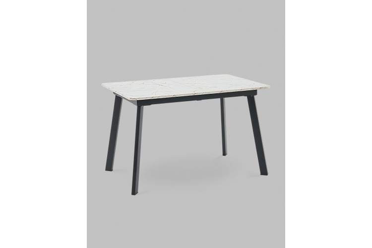 Стол Batu new 120-160/80/76 столешница ЛМДФ азул оникс подстолье металл черный-1