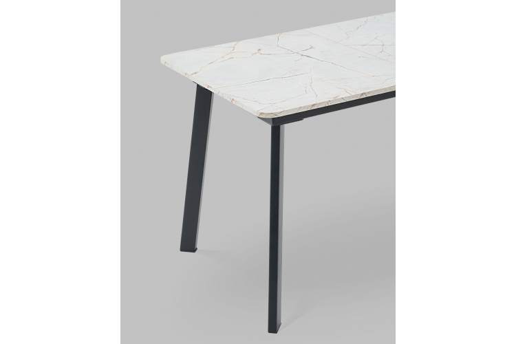 Стол Batu new 120-160/80/76 столешница ЛМДФ азул оникс подстолье металл черный-6