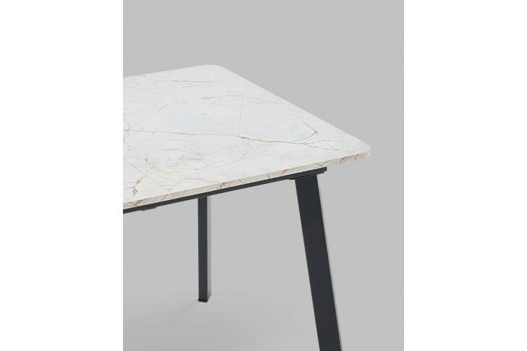 Стол Batu new 120-160/80/76 столешница ЛМДФ азул оникс подстолье металл черный-7