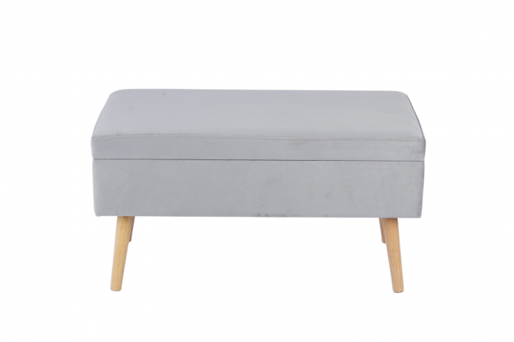 Банкетка Сторми с ящиком, велюр серый-2