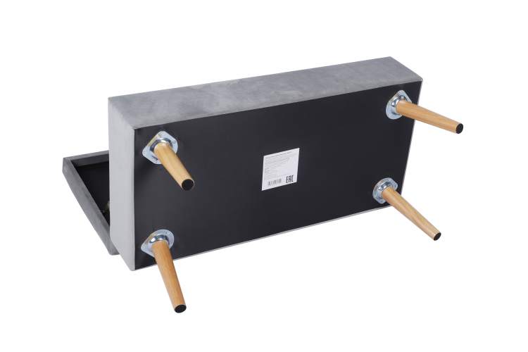 Банкетка Сторми с ящиком, велюр серый-5