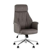 Кресло офисное TopChairs Neoma серый экокожа