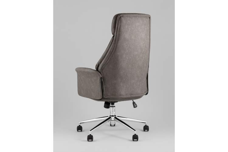 Кресло офисное TopChairs Neoma серый экокожа-5