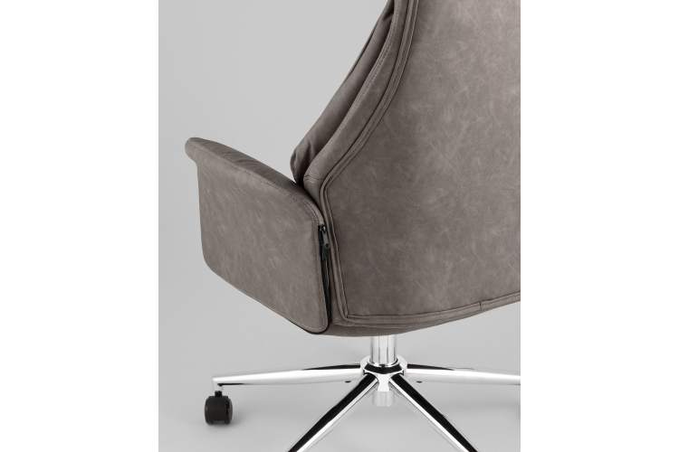 Кресло офисное TopChairs Neoma серый экокожа-6