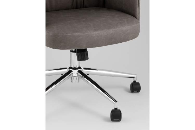 Кресло офисное TopChairs Neoma серый экокожа-8