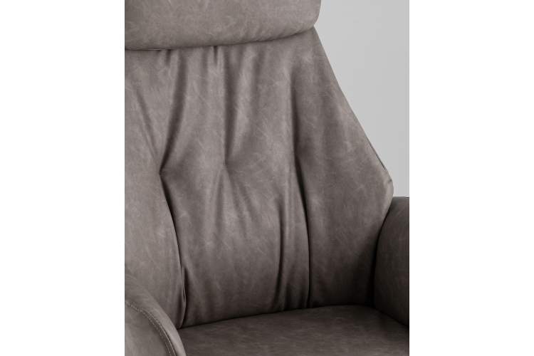 Кресло офисное TopChairs Neoma серый экокожа-9