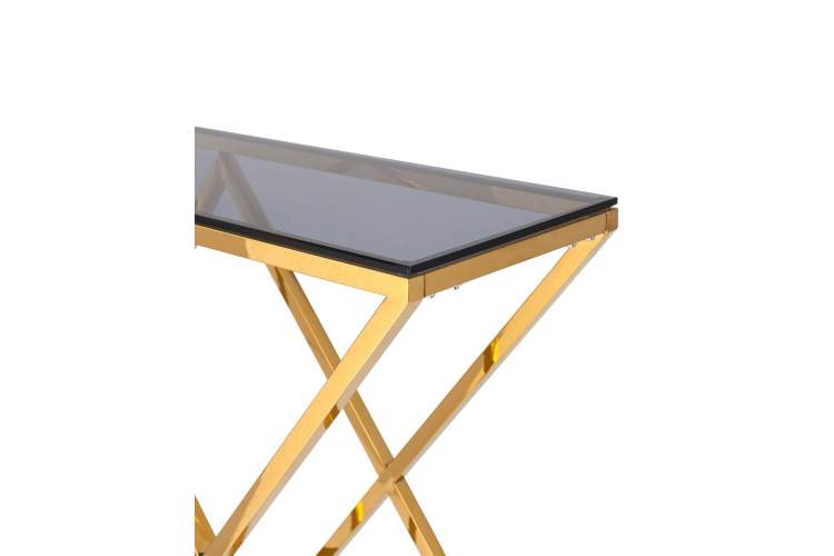 Консоль ИНСИГНИЯ 115*30 золото стекло smoke-1