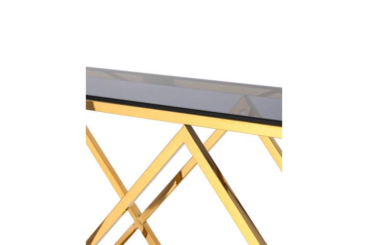 Консоль ИНСИГНИЯ 115*30 золото стекло smoke-2