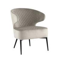 Кресло лаунж Royal велюр серо-бежевый