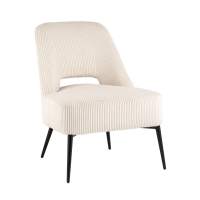 Кресло лаунж Бостон велюр рельефный молочный