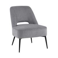 Кресло лаунж Бостон велюр рельефный светло-серый