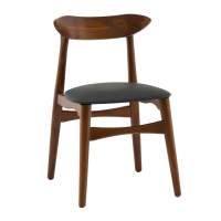 Стул Вудсимпл каркас дерево цвет темный орех экокожа черный