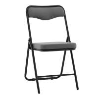 Стул складной Джонни велюр велютто темно-серый каркас черный матовый