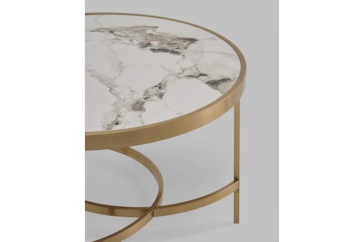 Журнальный столик Адриана 80*80 см светлая керамика-5